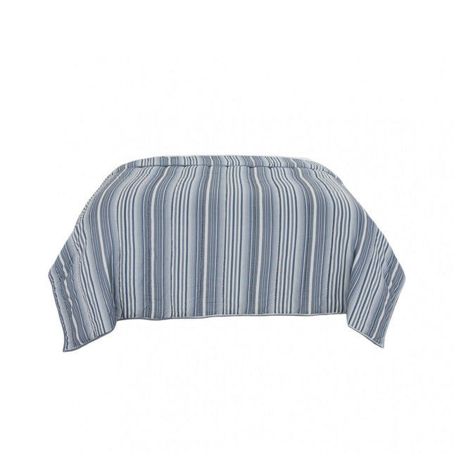 Blue And White Striped Queen Quilt HomeRoots