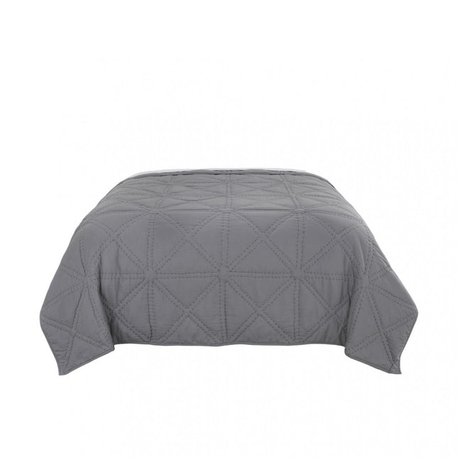 Gray Geometric King Quilt