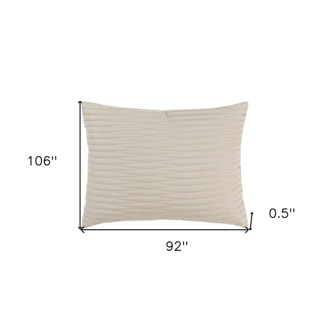 92" X 106" Natural Geometric Cotton Quilt HomeRoots