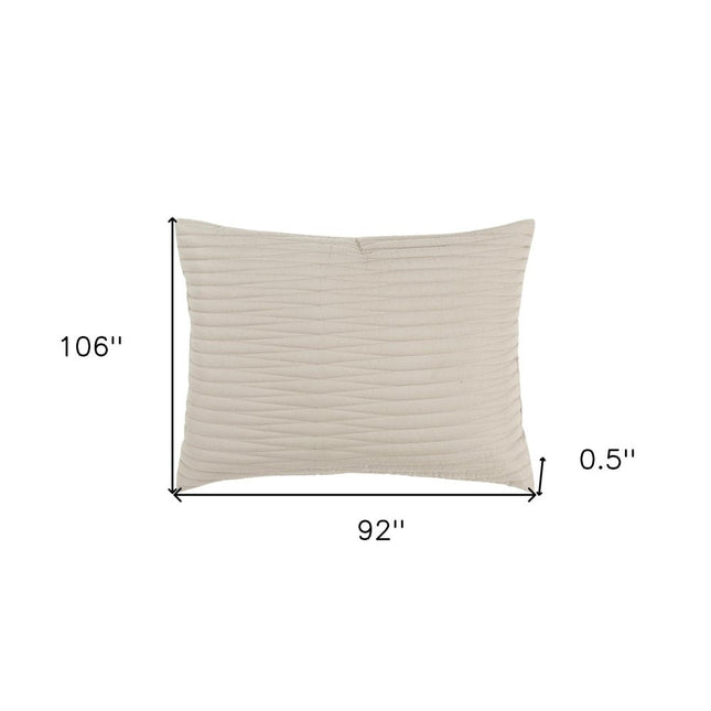 92" X 106" Natural Geometric Cotton Quilt HomeRoots