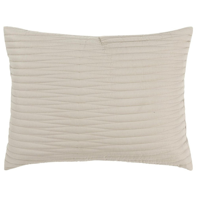 92" X 90" Natural Geometric Cotton Quilt HomeRoots