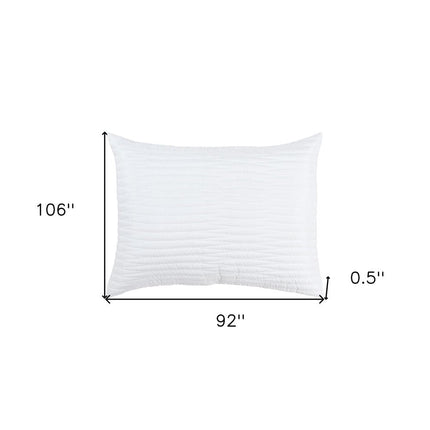 92" X 106" White Geometric Cotton Quilt HomeRoots