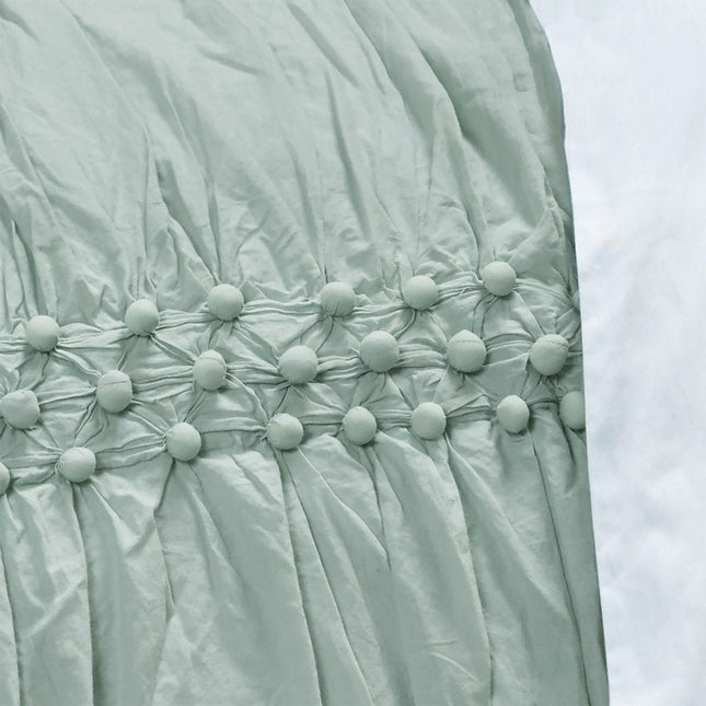 92" X 90" Blue Striped Cotton Quilt HomeRoots