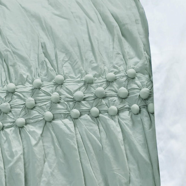 92" X 90" Blue Striped Cotton Quilt