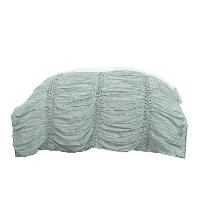 92" X 90" Blue Striped Cotton Quilt HomeRoots