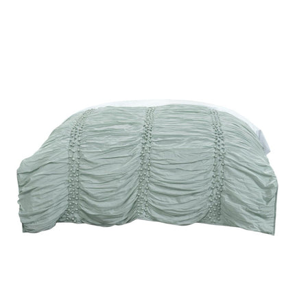 92" X 90" Blue Striped Cotton Quilt HomeRoots