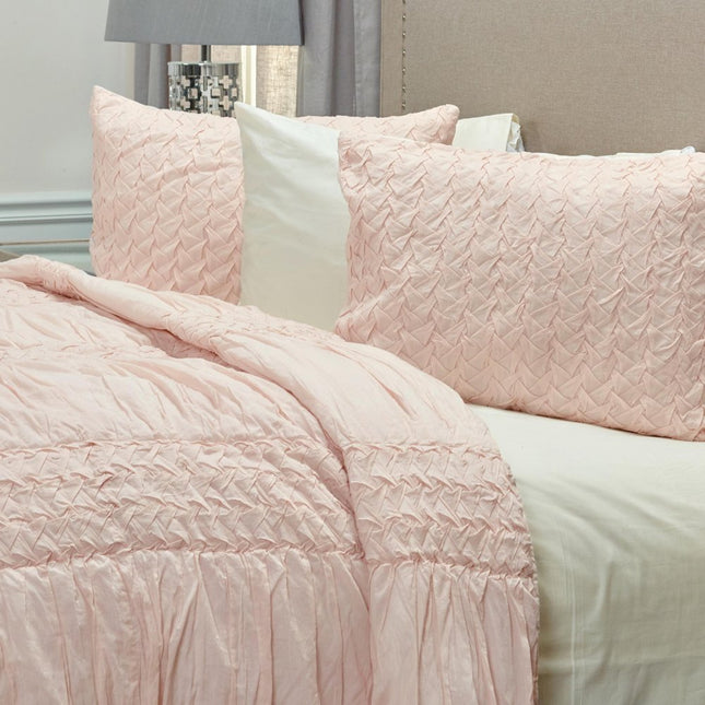 Pink Geometric Queen Quilt