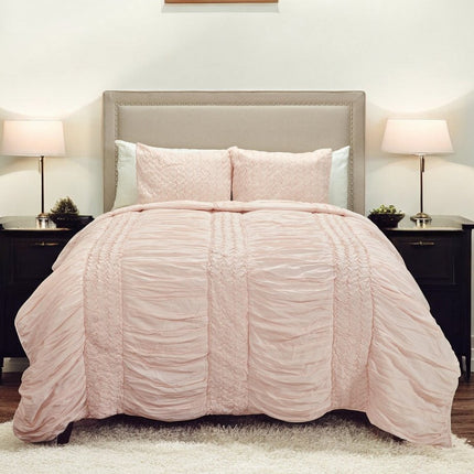Pink Geometric Twin Quilt HomeRoots