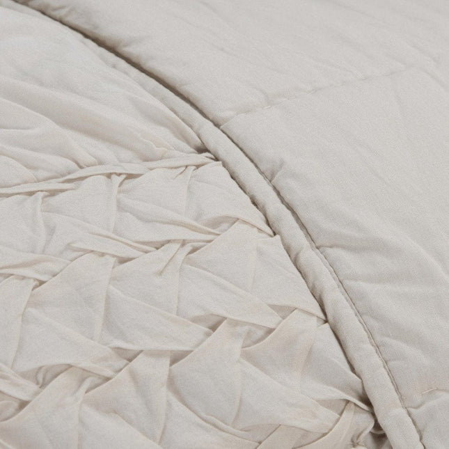Ivory Geometric King Quilt HomeRoots