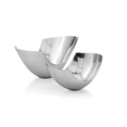 Set of Two Mod Aluminum Scoop Centerpiece Bowls HomeRoots