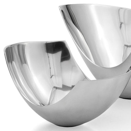 Set of Two Mod Aluminum Scoop Centerpiece Bowls HomeRoots
