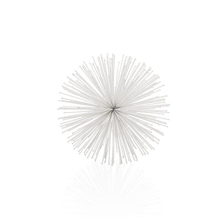 8" White Iron Decorative Orb Tabletop Sculpture HomeRoots