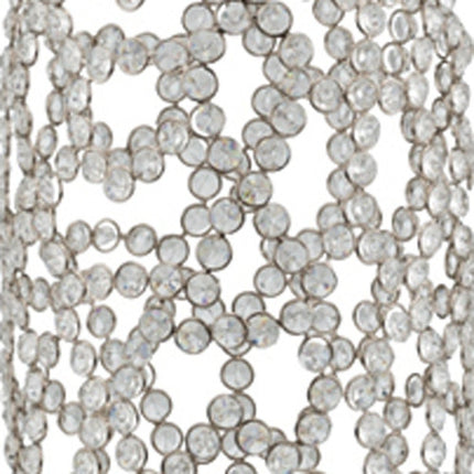 32" Silver Cylinder Crystal Glass Floor Vase With Faux Crystals HomeRoots