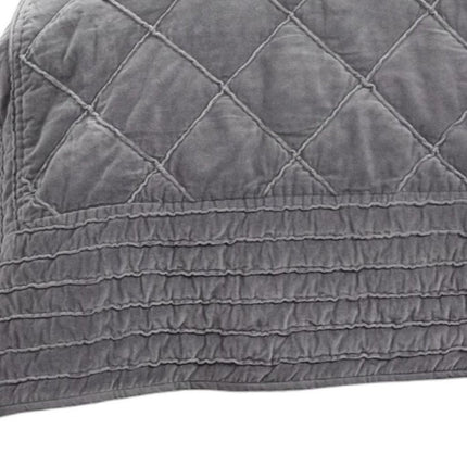 92" X 90" Gray Geometric Cotton Quilt HomeRoots