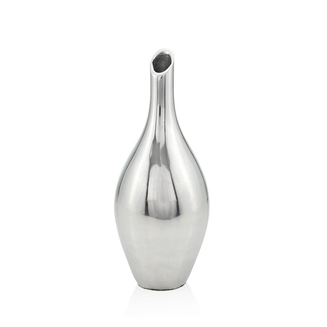 16" Silver Bud Aluminum Table Vase HomeRoots