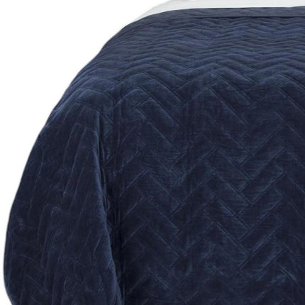 92" X 106" Indigo Cotton Quilt HomeRoots