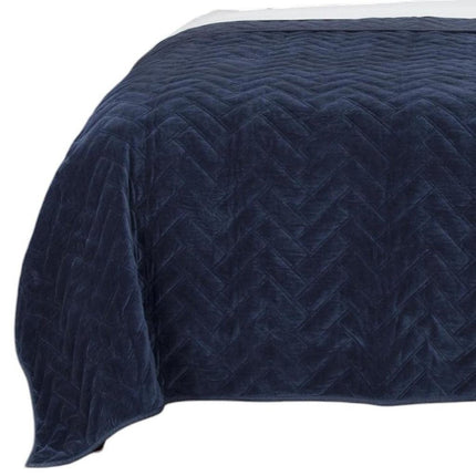 92" X 106" Indigo Cotton Quilt HomeRoots
