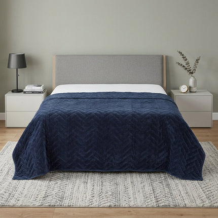 92" X 106" Indigo Cotton Quilt HomeRoots