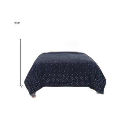 Indigo Polka Dots King Quilt HomeRoots