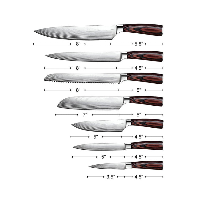 Black And Brown Wood Seven Piece Cutlery Set HomeRoots