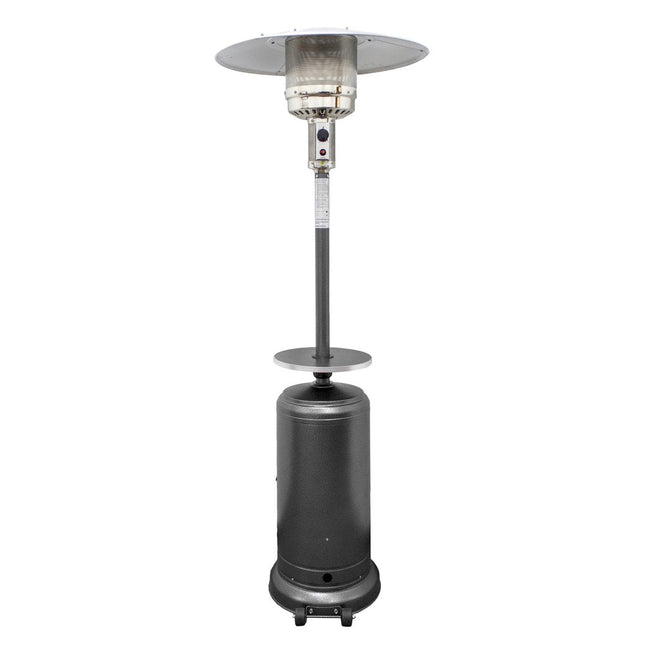 48000 BTU Silver Steel Propane Cylindrical Pole Standing Patio Heater HomeRoots
