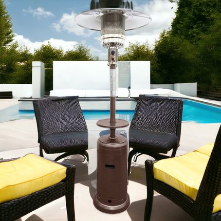 48000 BTU Bronze Steel Propane Cylindrical Pole Standing Patio Heater HomeRoots