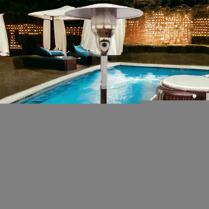 41000 BTU Bronze Steel Natural Gas Cylindrical Pole Standing Patio Heater HomeRoots