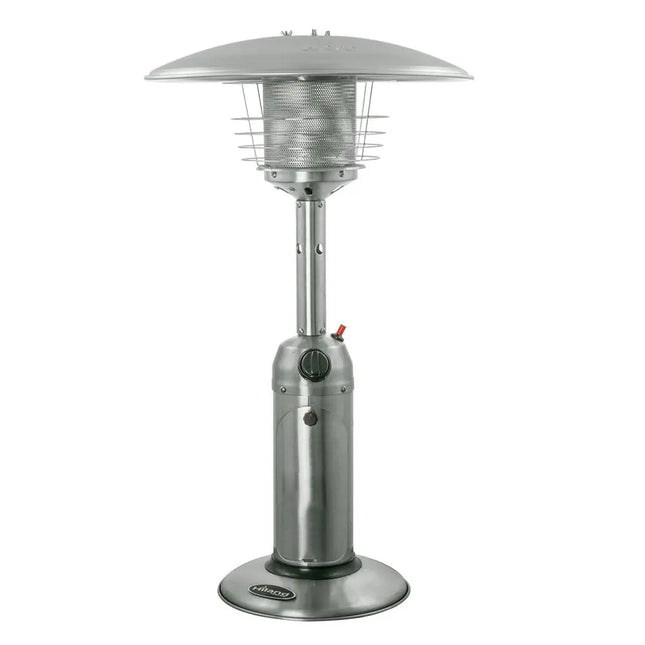 11000 BTU Silver Steel Propane Cylindrical Pole Tabletop Patio Heater HomeRoots