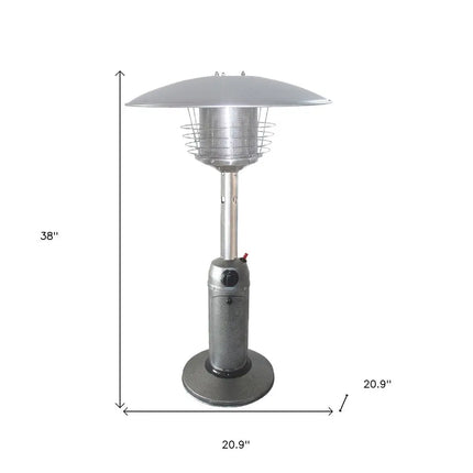 11000 BTU Silver Steel Propane Cylindrical Pole Tabletop Patio Heater HomeRoots