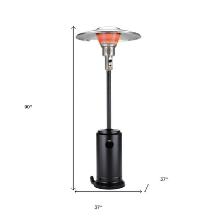 40000 BTU Black Steel Propane Cylindrical Pole Standing Patio Heater HomeRoots
