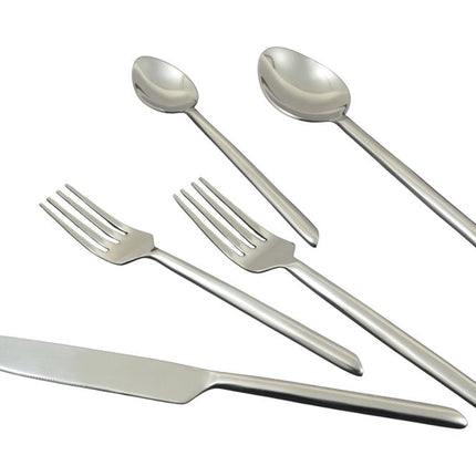 Glossy Silver Stainless Steel Twenty Piece Hand Forged Flatware Set HomeRoots