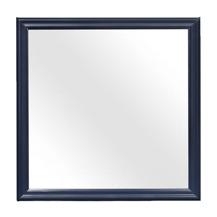 38" Blue Square Wood Framed Accent Mirror HomeRoots