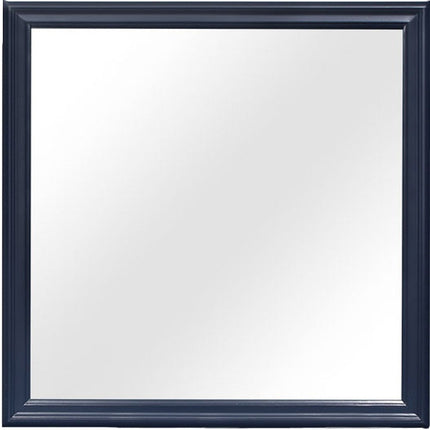 38" Blue Square Wood Framed Accent Mirror HomeRoots