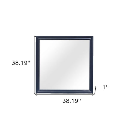 38" Blue Square Wood Framed Accent Mirror HomeRoots