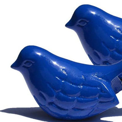 Set of Two Blue Metal Bird Tabletop Sculpture HomeRoots