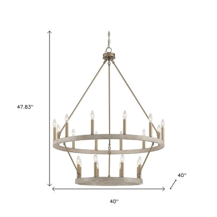 Brass Candle Style Multi Light Metal Dimmable Chandelier