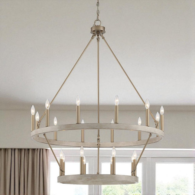 Brass Candle Style Multi Light Metal Dimmable Chandelier HomeRoots