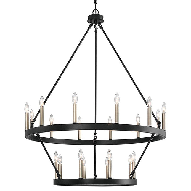 Black Candle Style Multi Light Metal Dimmable Chandelier HomeRoots