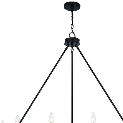 Black And White Candle Style Multi Light Metal Dimmable Chandelier