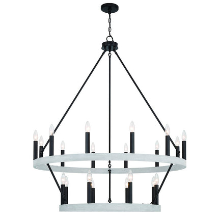 Black And White Candle Style Multi Light Metal Dimmable Chandelier