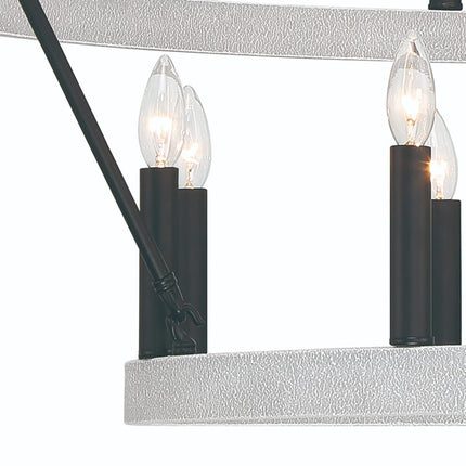 Black And White Candle Style Multi Light Metal Dimmable Chandelier