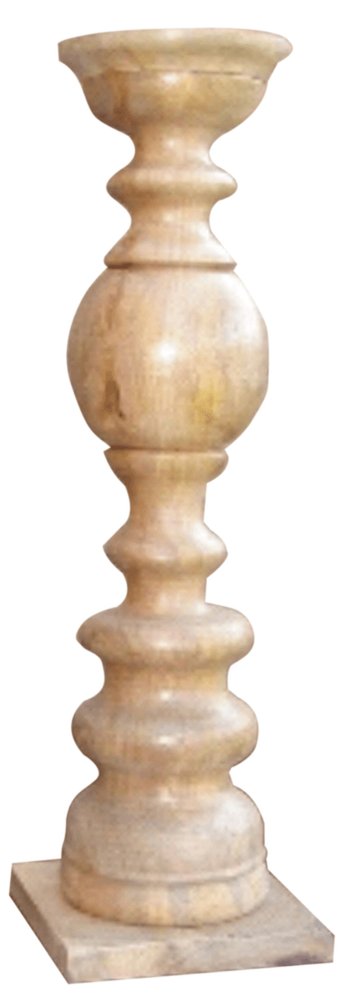 29" Natural Floor Solid Wood Candle Holder HomeRoots