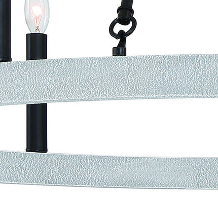 Black And White Candle Style Twelve Light Metal Dimmable Chandelier HomeRoots