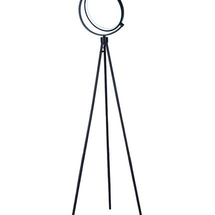 60" Black LED Tripod Floor Lamp With Black Metal Novelty Shade HomeRoots