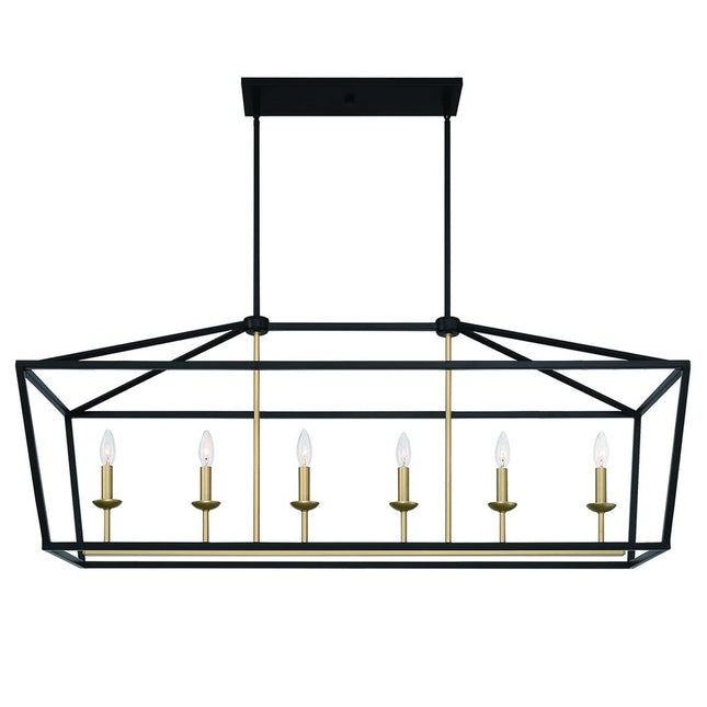 Black And Gold Candle Style Six Light Metal Dimmable Chandelier HomeRoots
