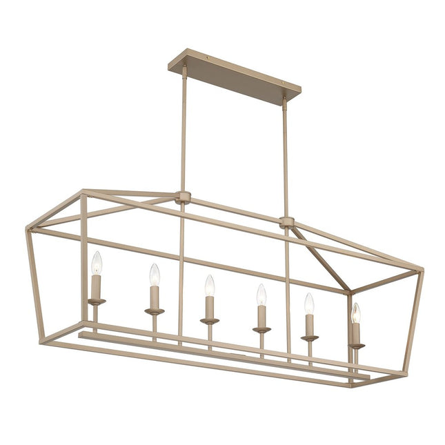 Brass Candle Style Six Light Metal Dimmable Chandelier HomeRoots