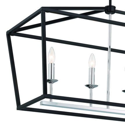 Black Candle Style Six Light Metal Dimmable Chandelier HomeRoots