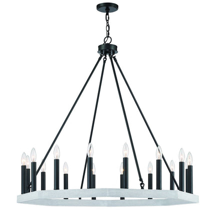 Black And White Candle Style Multi Light Metal Dimmable Chandelier HomeRoots