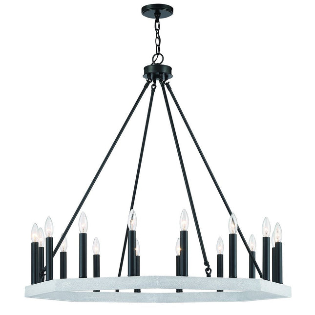 Black And White Candle Style Multi Light Metal Dimmable Chandelier HomeRoots