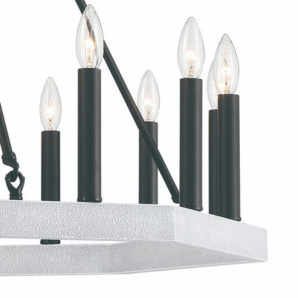 Black And White Candle Style Multi Light Metal Dimmable Chandelier HomeRoots